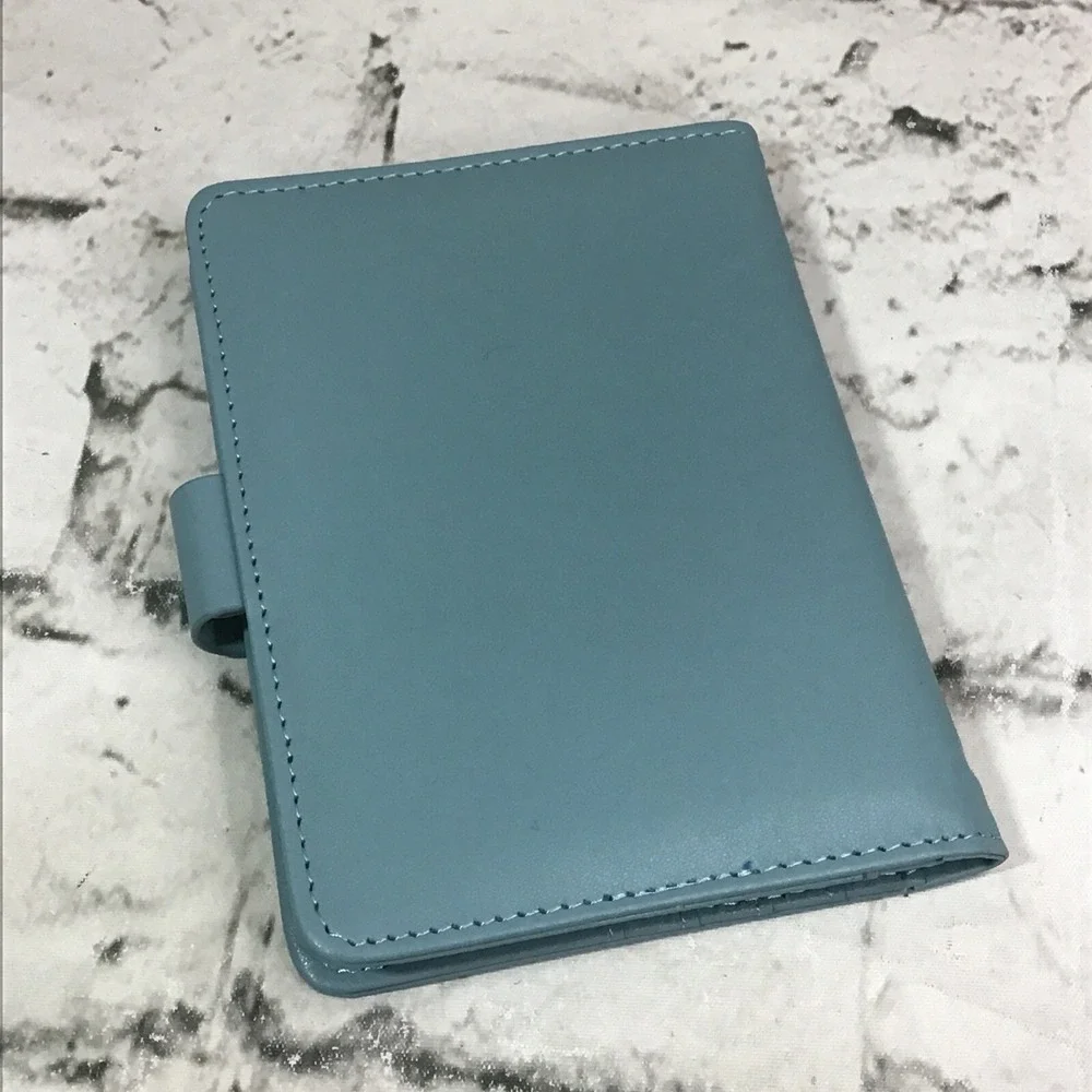 Melsbrinna Passport Case Card Slots Travel ID Document Holder Light Blue Travel